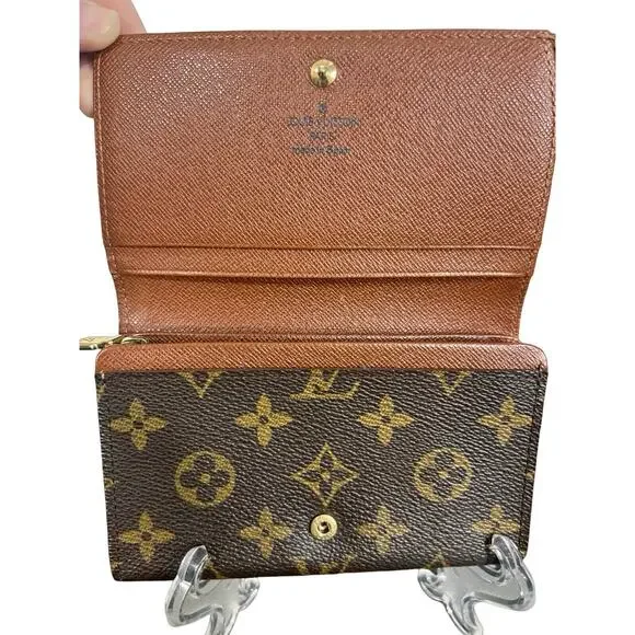 Louis Vuitton LV Monogram Canvas Snap and Zip Compact Wallet Vintage